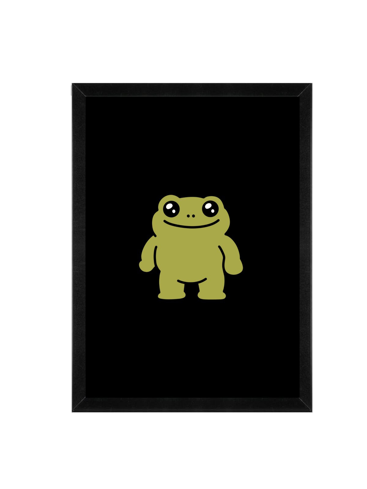 Minimalist Frog Framed Wall Art 12 x 16 in (30 x 40 cm) Playful Animal Illustration