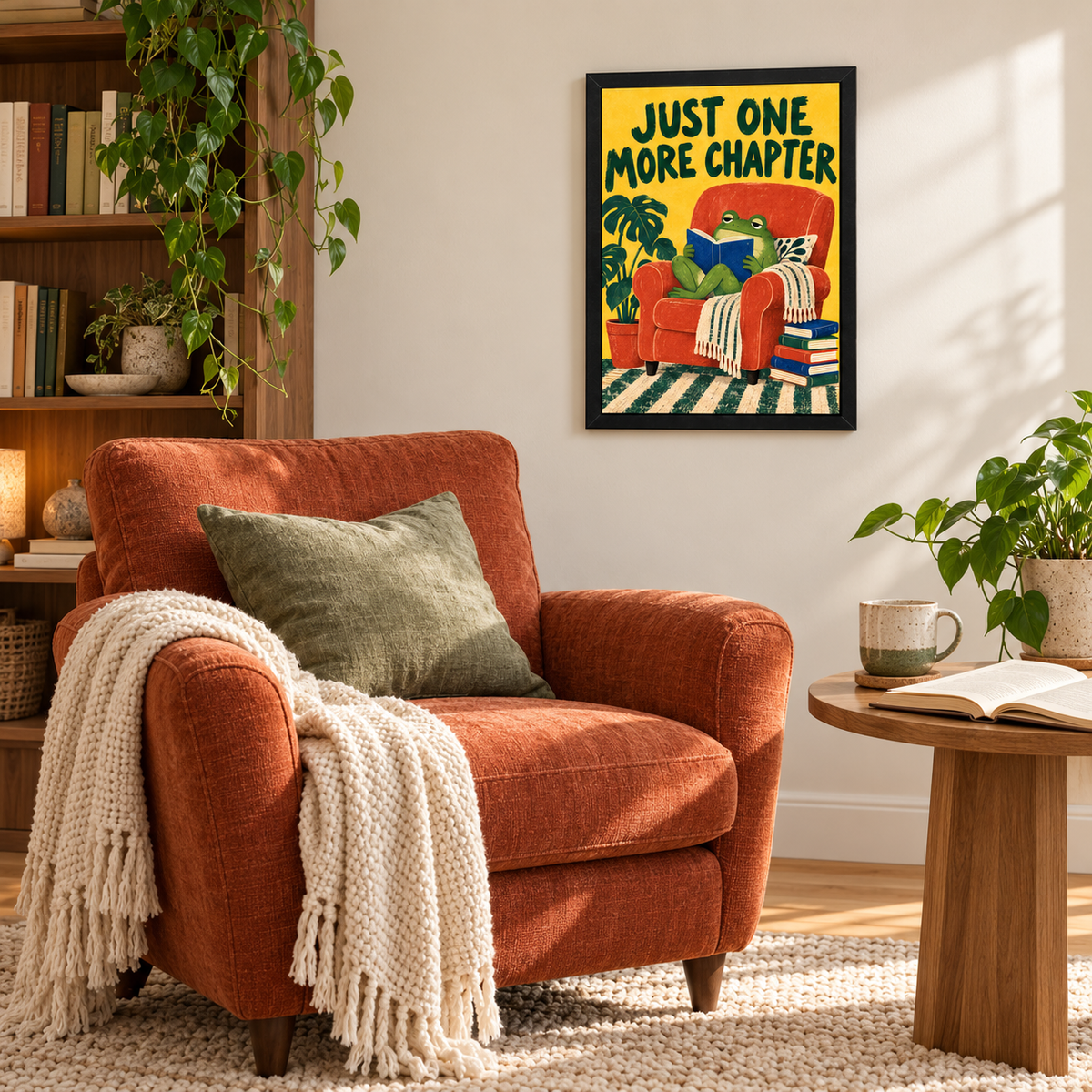 Book Lover Wall Art | Just One More Chapter Framed Print (12x16)