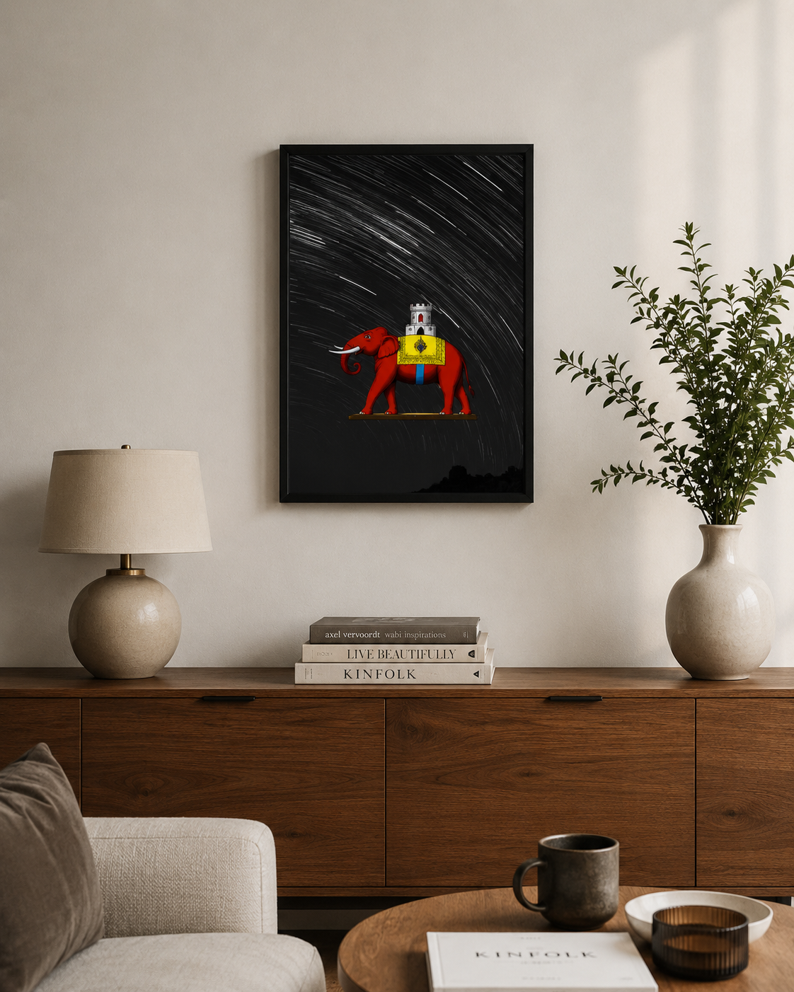 Elephant and Castle Statue Wall Art | Iconic London Print