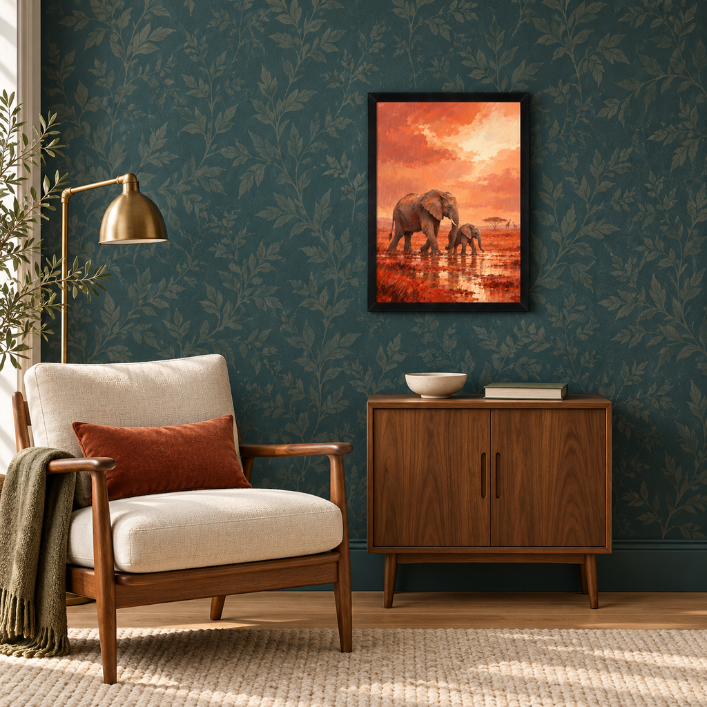 Elephant Wall Art | Savannah Rain Framed Print (12x16)