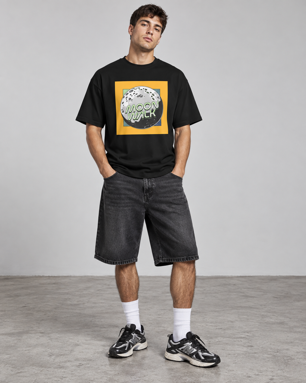 Moon Walk Unisex Graphic T-Shirt (yellow)