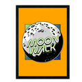 Moon Walk Wall Art | Yellow Background Framed Matte Print 12x16