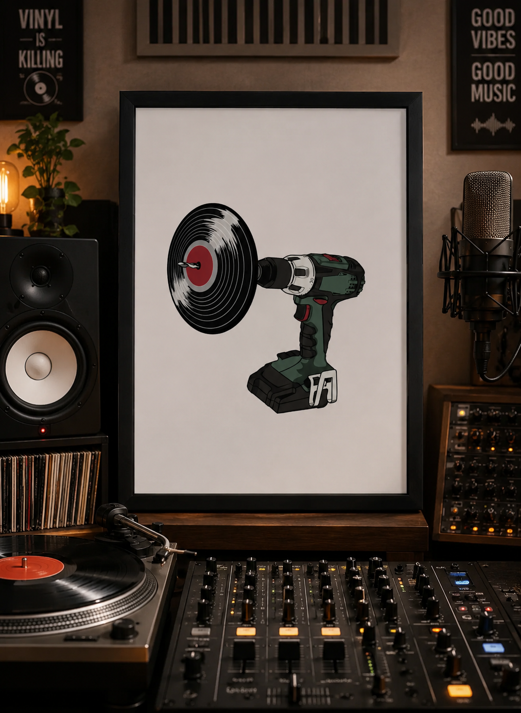 Drill music wall art 12x16" 30x40cm