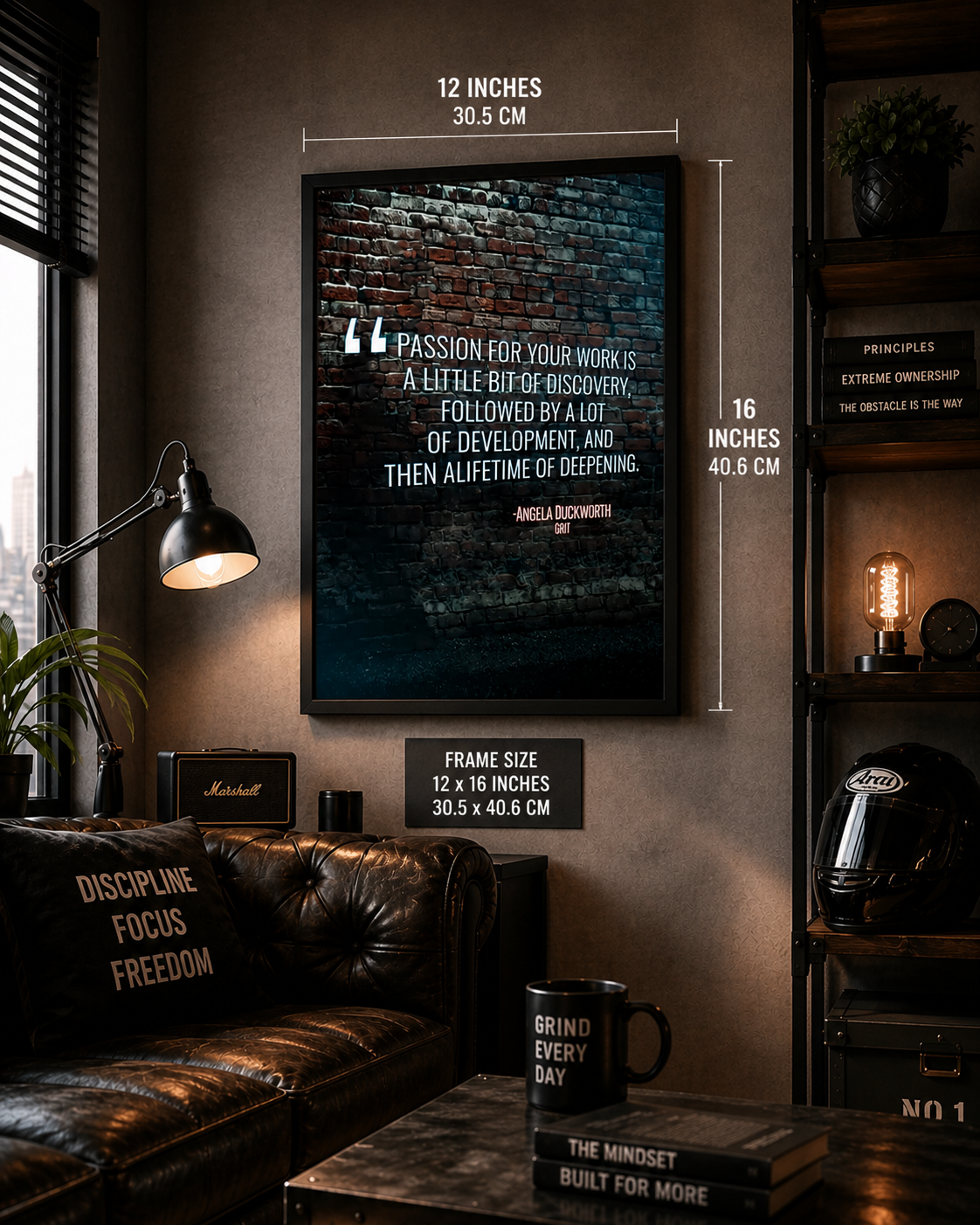 Passion & Purpose Quote Wall Art | Inspirational Framed Matte Print 12x16
