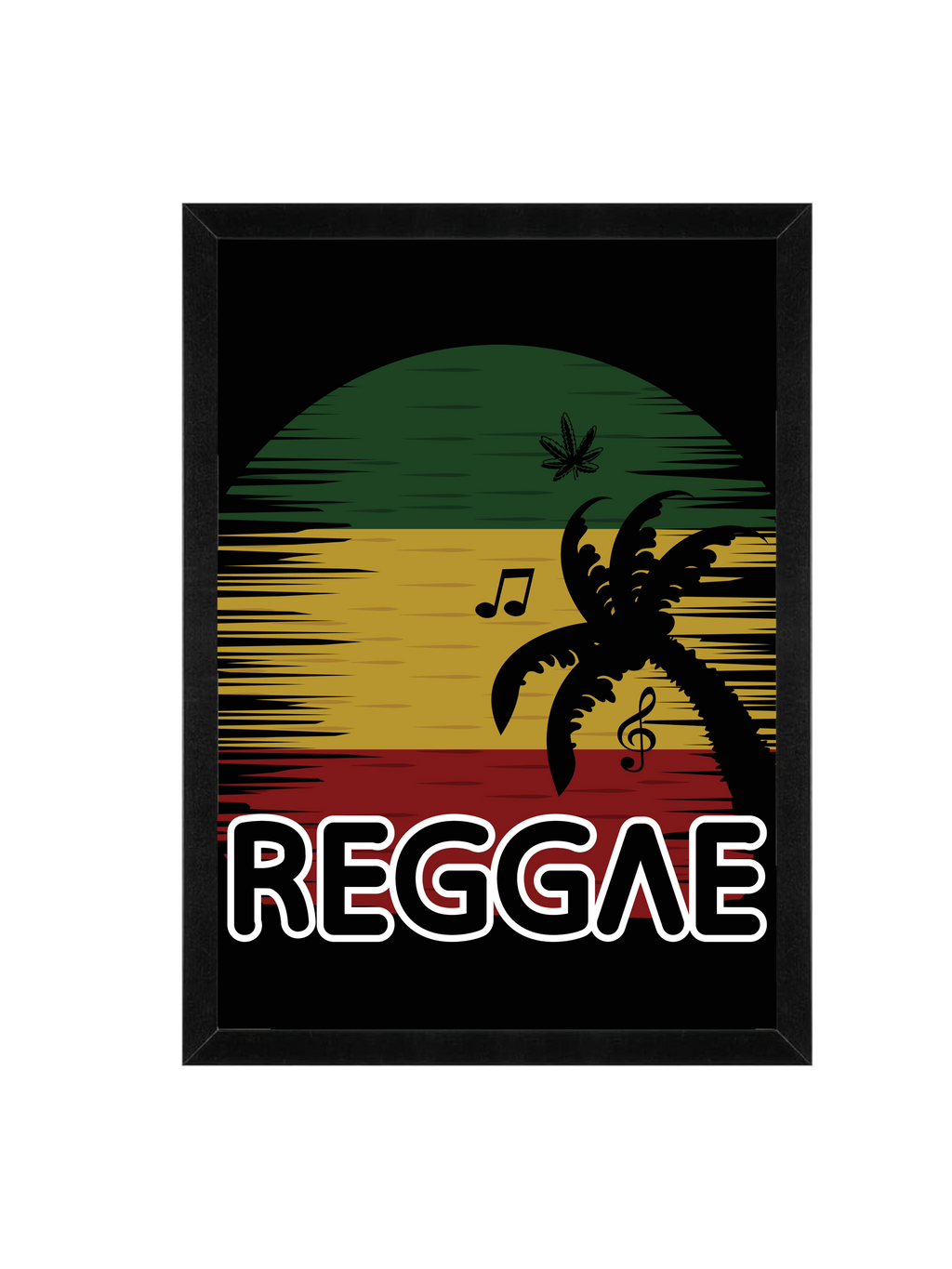 Reggae Inspired Wall Art | Island & Palm Tree Framed Matte Print 12x16