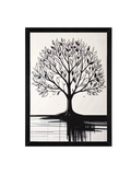 Minimalist Tree Framed Wall Art 12 x 16 in (30 x 40 cm) Black and White Nature Design