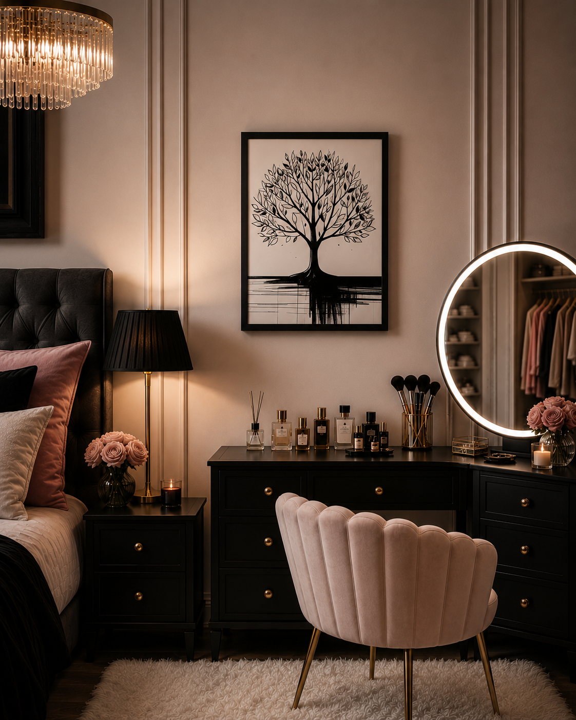Minimalist Tree Framed Wall Art 12 x 16 in (30 x 40 cm) Black and White Nature Design