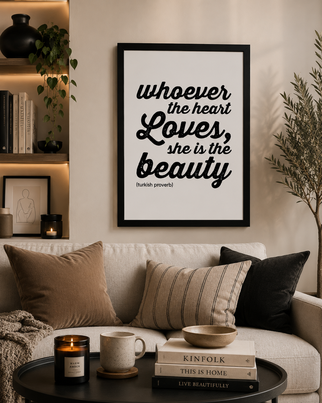 Turkish Proverb Love Quote Wall Art | Framed Matte Print 12x16