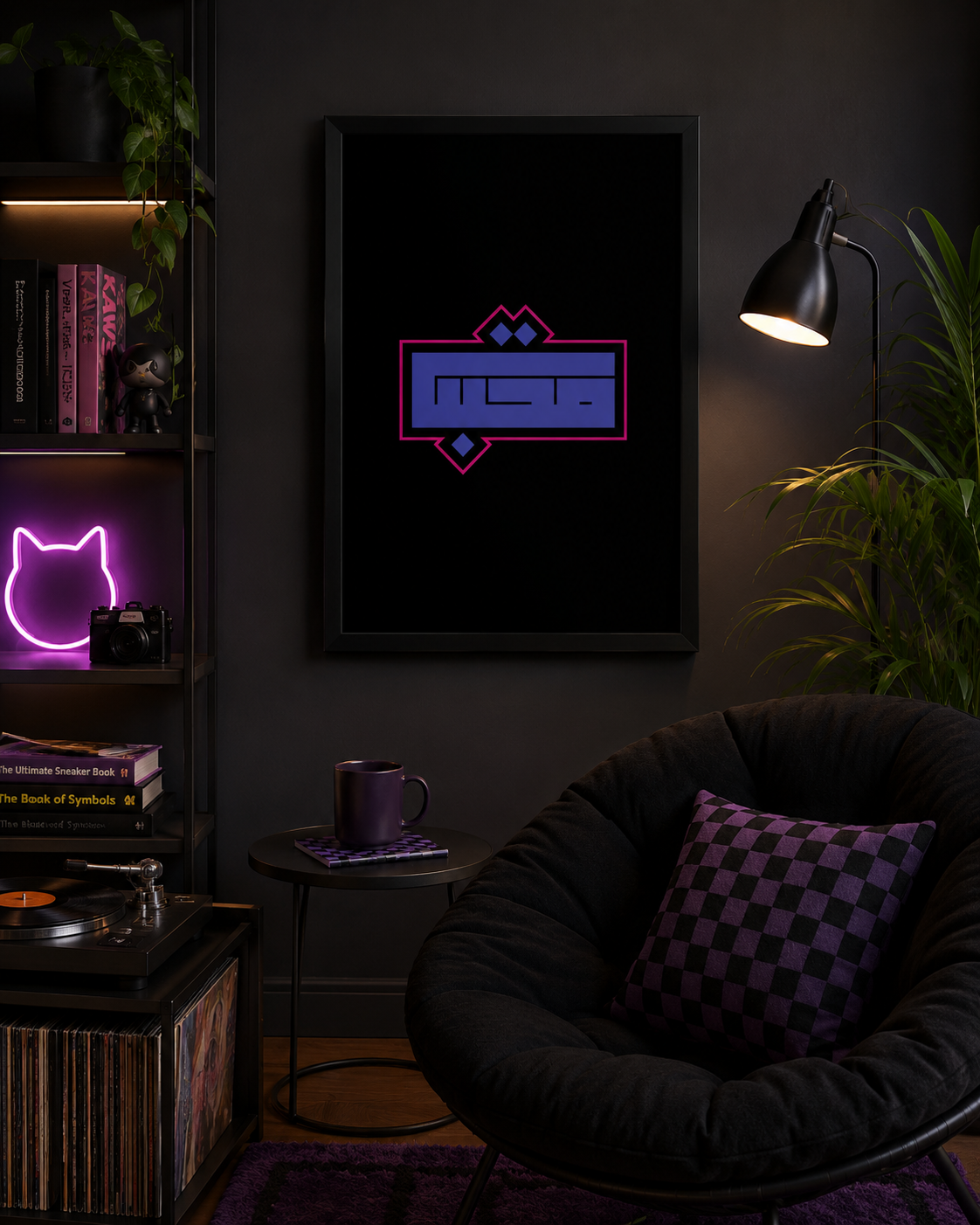 Urdu Love Wall Art | Modern “محبت” Typography Framed Matte Print 12x16